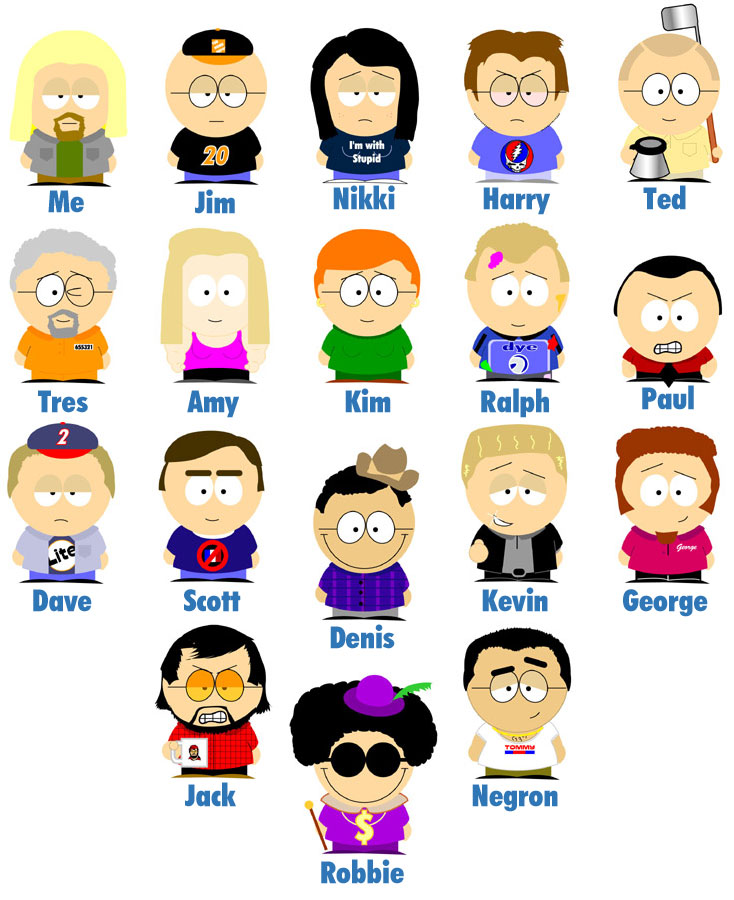 18 South Park Characterssort of (130.7k - Created 12.17.03)